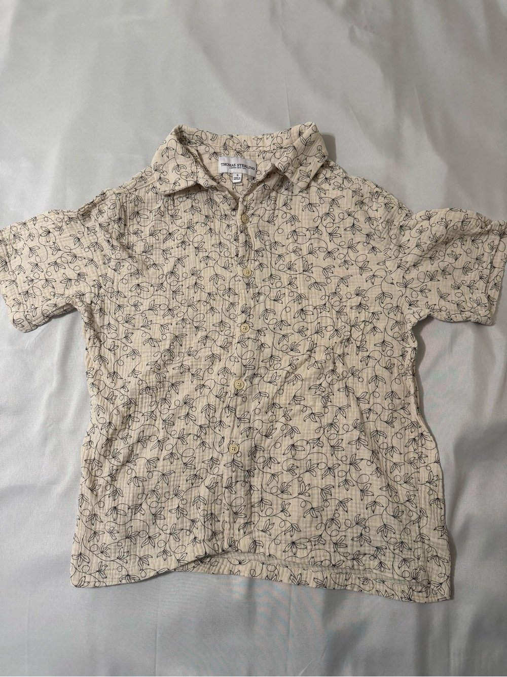 Thomas Sterling Cream Button-Up Shirt